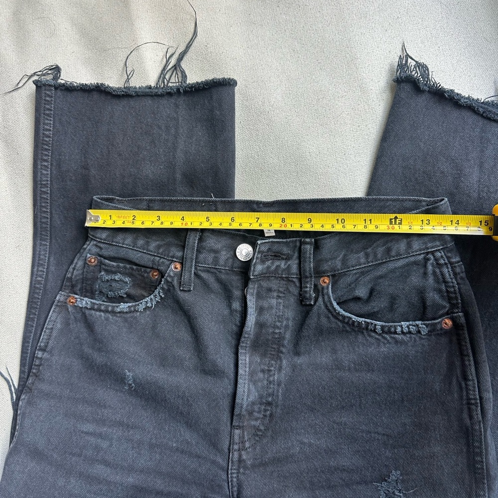 Re/Done Black High Rise Ripped Jeans - Picture 2 of 2